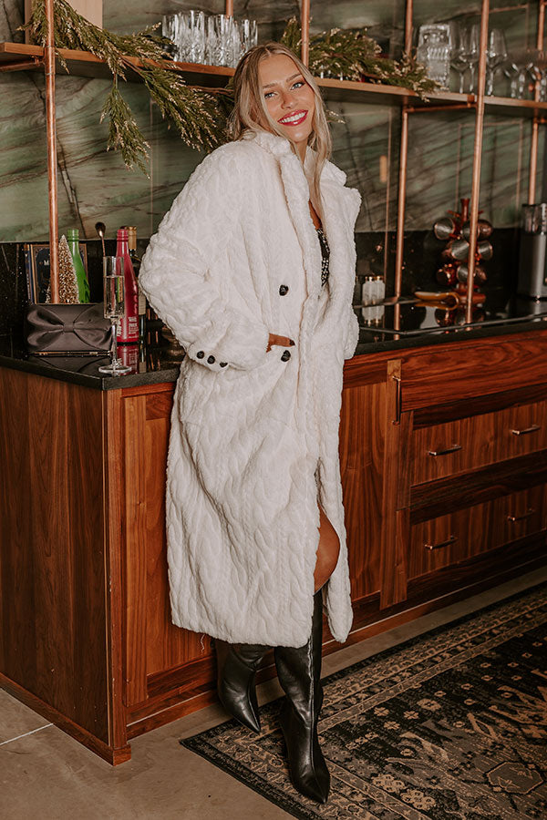 London Fog Plush Coat in Cream