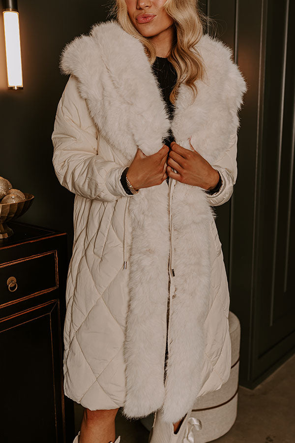 Aspen Mornings Puffer Coat in Ivory