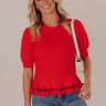 City Chic Sweater Top in Red Image - 1