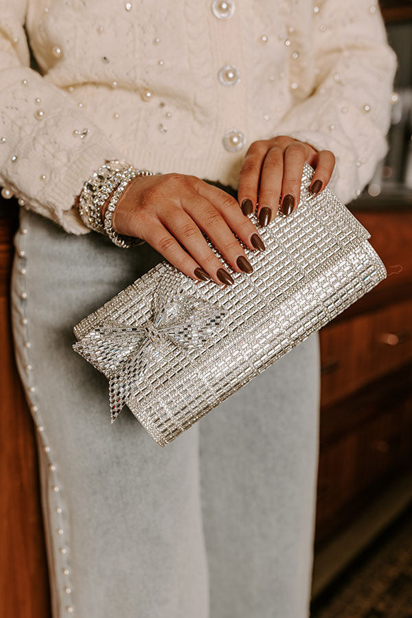 Gala Ready Rhinestone Clutch in Silver