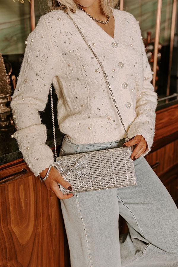 Gala Ready Rhinestone Clutch in Silver