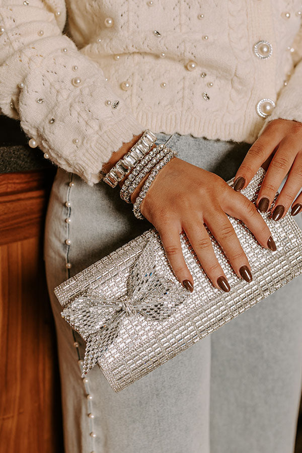 Gala Ready Rhinestone Clutch in Silver