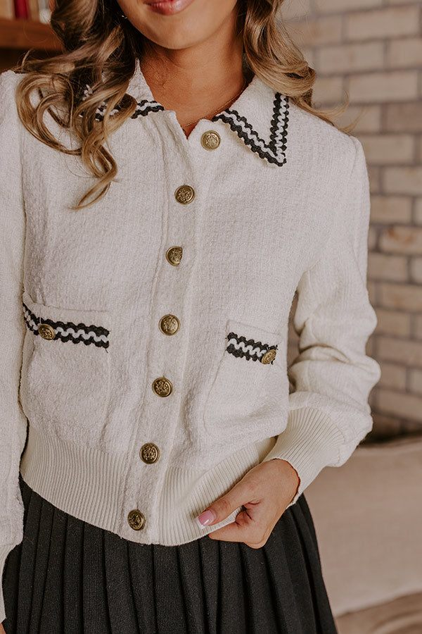 Charming Glance Wool-Blend Knit Jacket