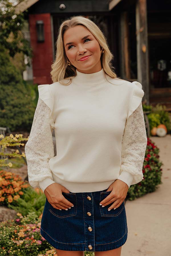 Uptown Girl Knit Top in Ivory