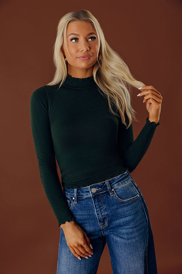 NYC Chic Knit Top in Hunter Green Image - 1