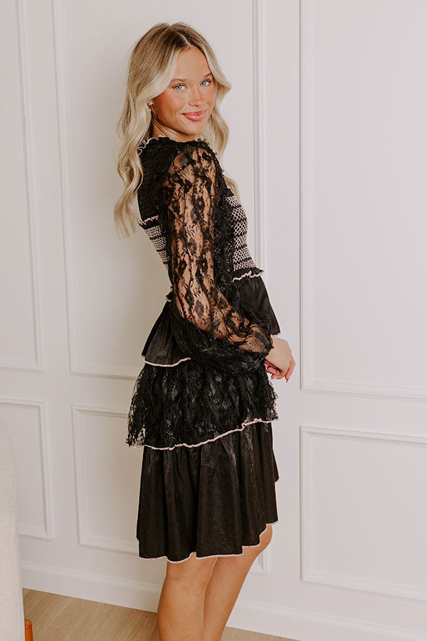 romantic black lace dress Jluxlabel Women's Midnight Romance Lace Dress