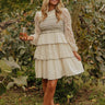 Romantic Notion Lace Tiered Mini Dress in Cream Image - 1
