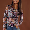 Posh Mindset Floral Mesh Top in Sky Blue Image - 1