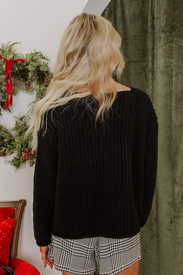 Cozy Cuddles Knit Cardigan in Black