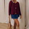 Cozy Cuddles Knit Cardigan in Maroon Image - 1