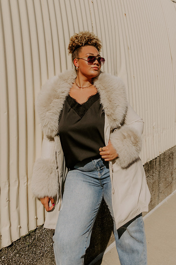 Cue The Chic Faux Leather Coat