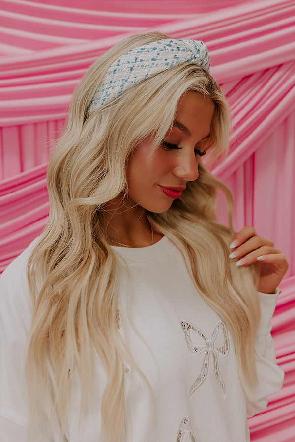 Cue The Chic Tweed Headband in Beige