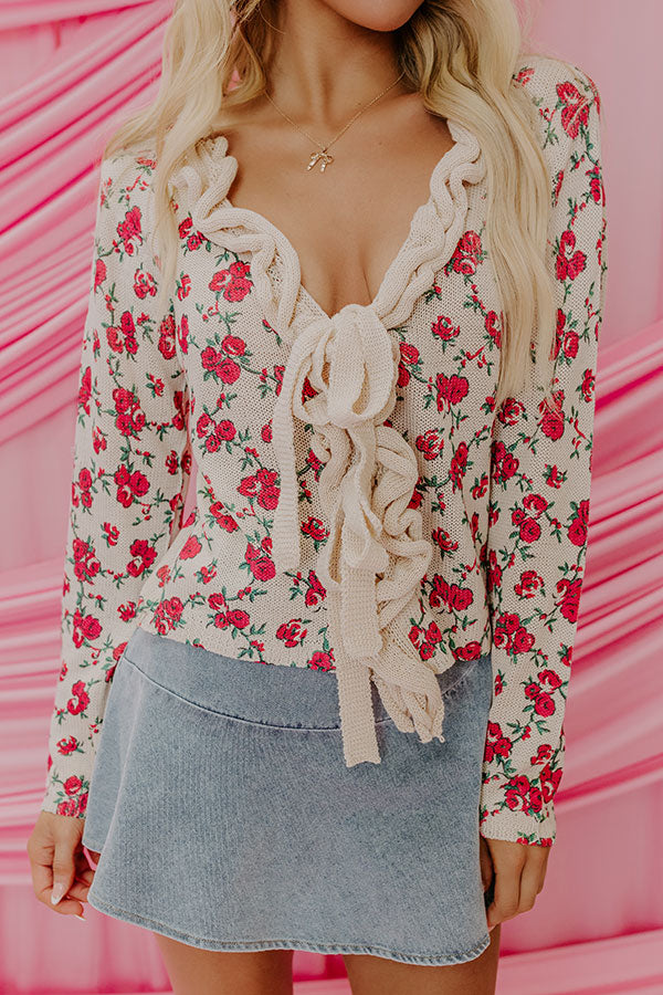 Feeling Flirty Front Tie Knit Top