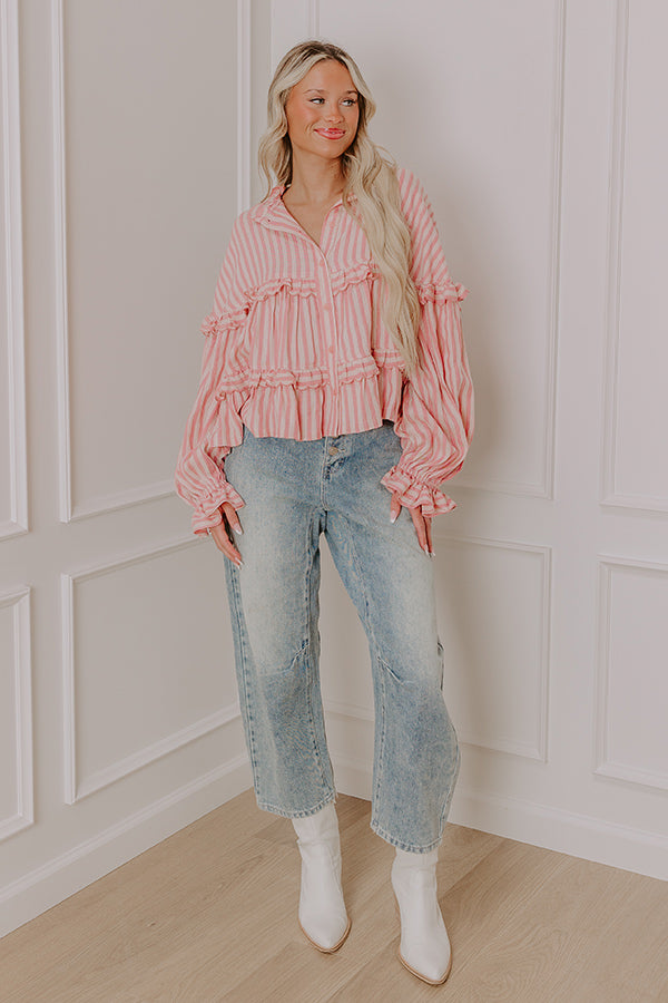 Sippin' Rose Stripe Top