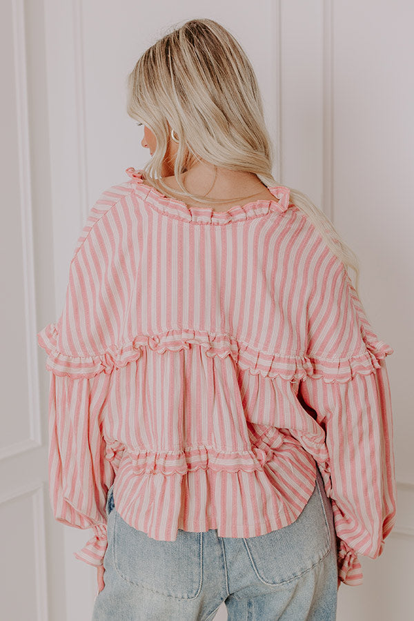 Sippin' Rose Stripe Top