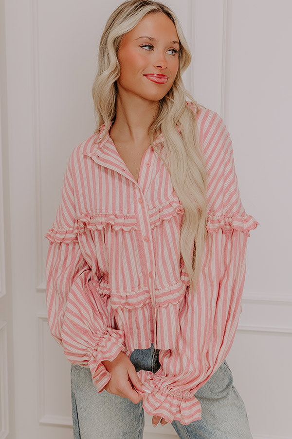 Sippin' Rose Stripe Top