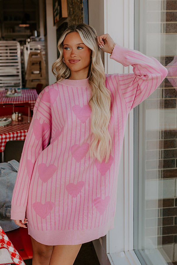 Full Of Love Knit Sweater Dress M / light-pink Full Of Love Knit Sweater Dress M / light-pink