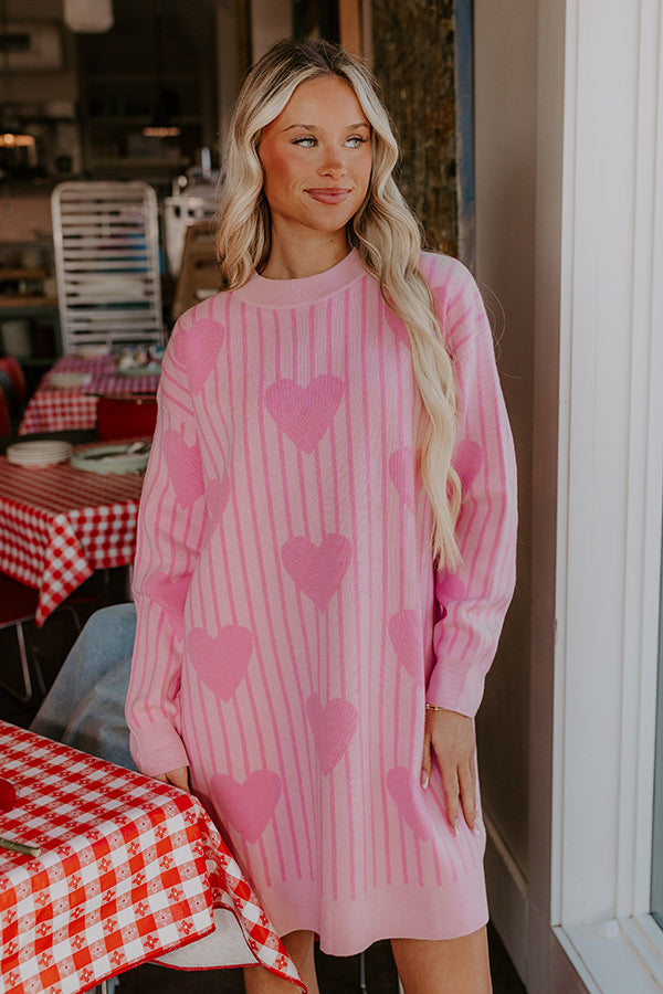 pink knit sweater dress Julie Sweater Mini Dress - Pink