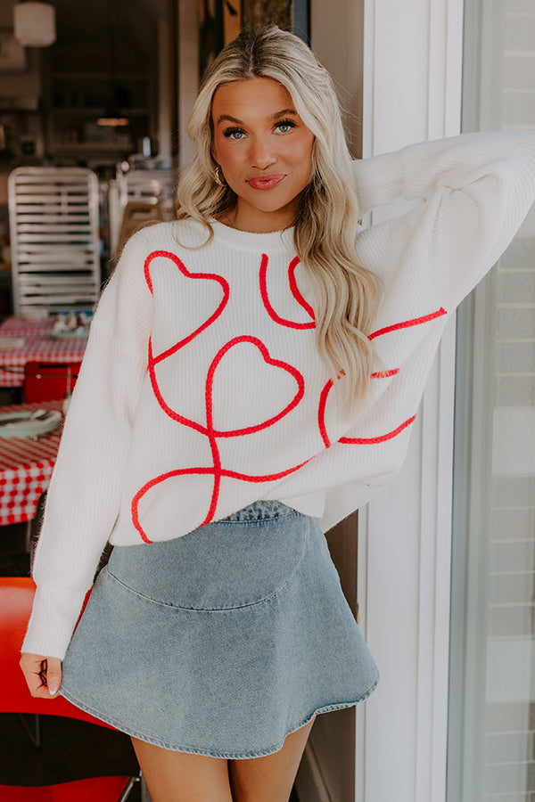 Heartfelt Moment Embroidered Knit Sweater