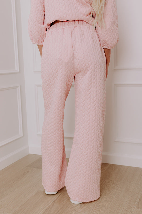 Chic A La Mode High Waist Knit Pants in Pink