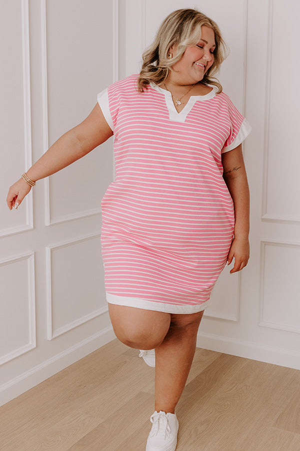 Think Happy Thoughts Stripe Mini Dress Curves