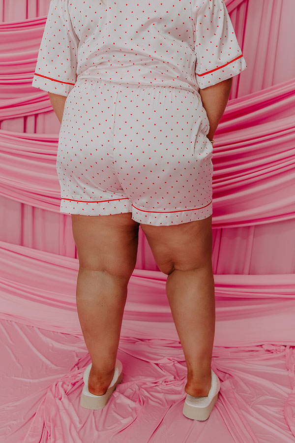 Stolen Hearts High Waist Satin Pajama Shorts