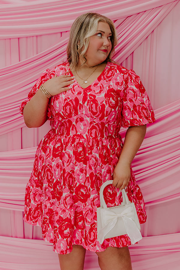 Pocket Full Of Roses Jacquard Mini Dress Curves