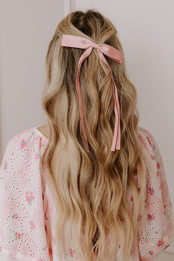 Darling Smile Bow Hair Clip in Pink