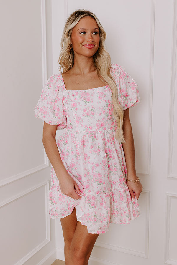 Classic Love Story Floral Mini Dress