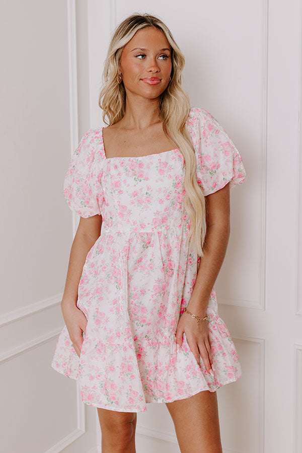 Classic Love Story Floral Mini Dress