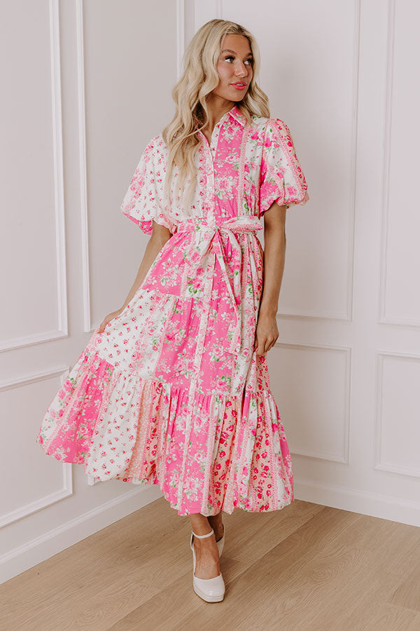 Love-Struck Floral Midi in Pink