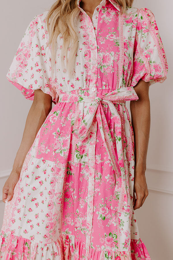 Love-Struck Floral Midi in Pink