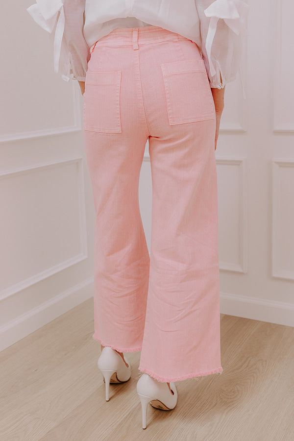 The Chloe Midrise Wide Leg Jean in Pink