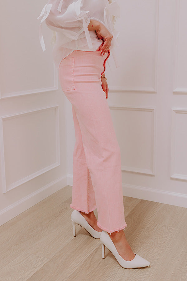 The Chloe Midrise Wide Leg Jean in Pink