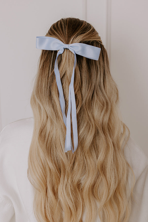 Darling Smile Bow Hair Clip in Sky Blue