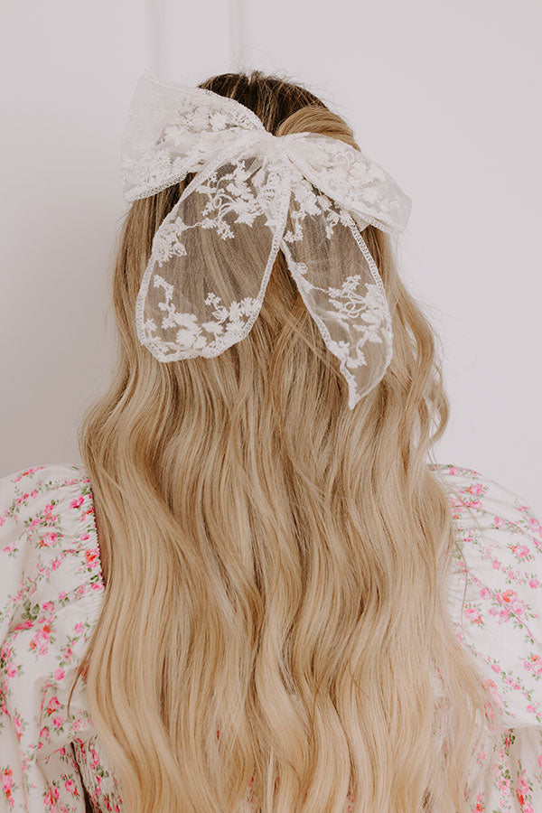 Love Story Lace Bow Hair Clip