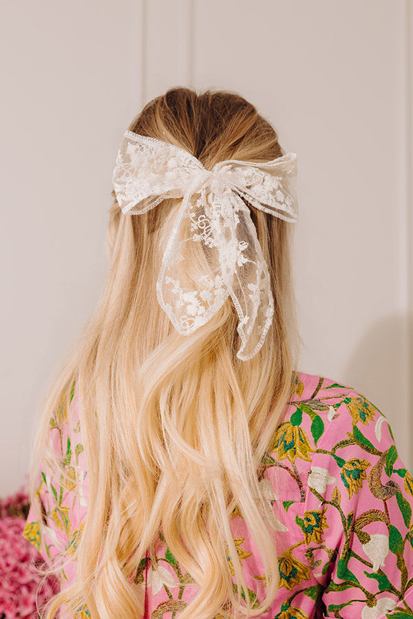 Love Story Lace Bow Hair Clip Image - 1