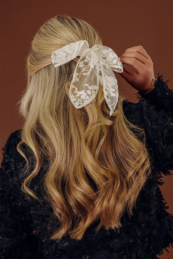 Love Story Lace Bow Hair Clip