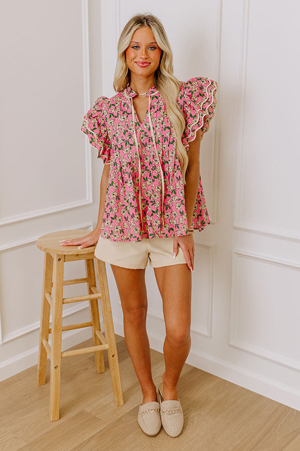 Brunch On The Patio Floral Top