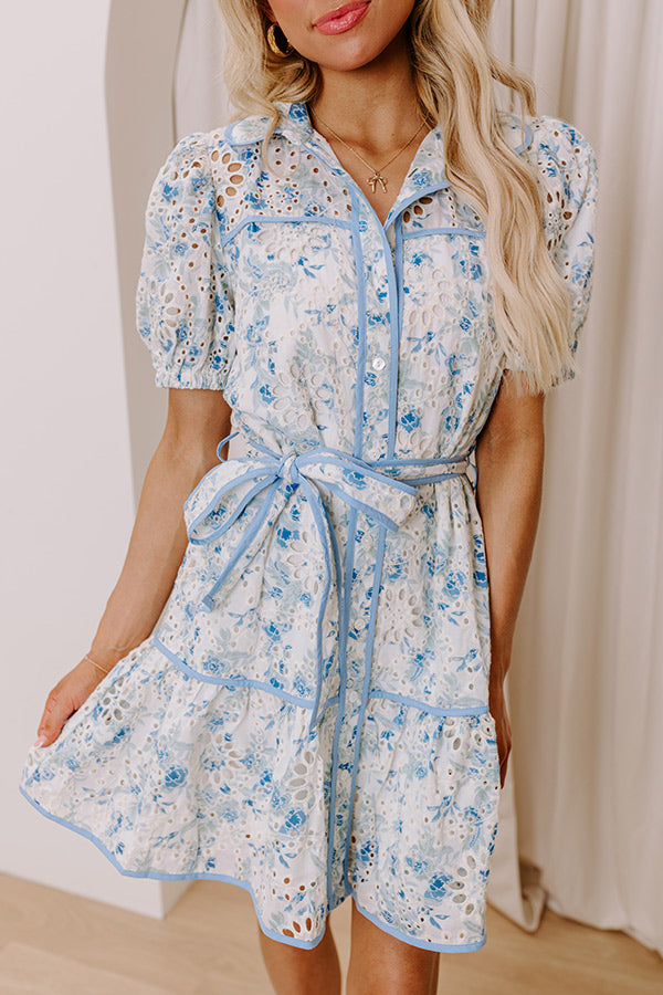 Sweet Embrace Floral Eyelet Mini Dress