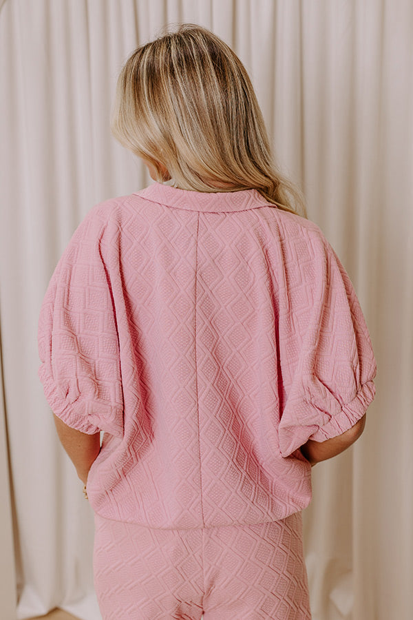 First Class Flight Knit Top in Pink