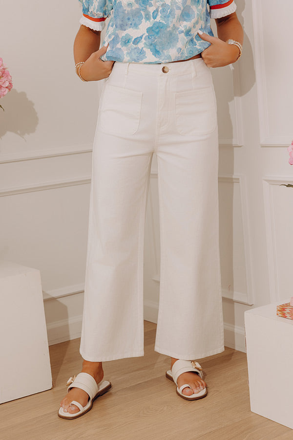 The Lana High Waist Wide Leg Jean in Ivory