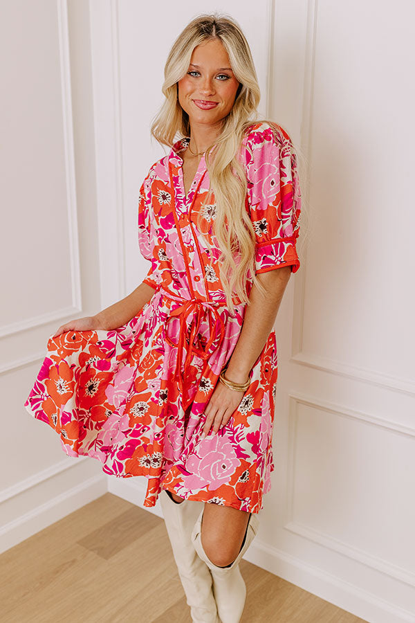 Sunny With A Chance of Blooms Mini Dress