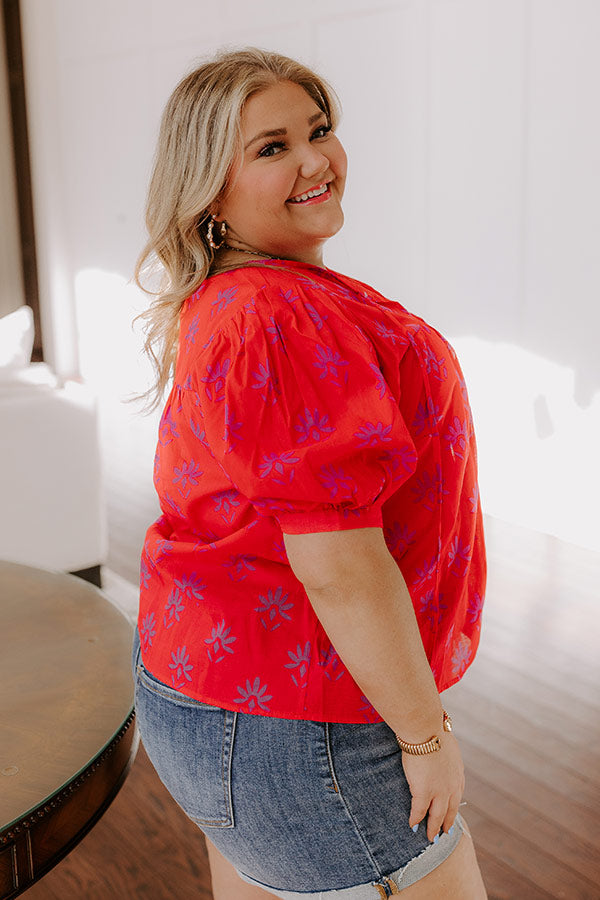 Sweetheart Moment Floral Top Curves