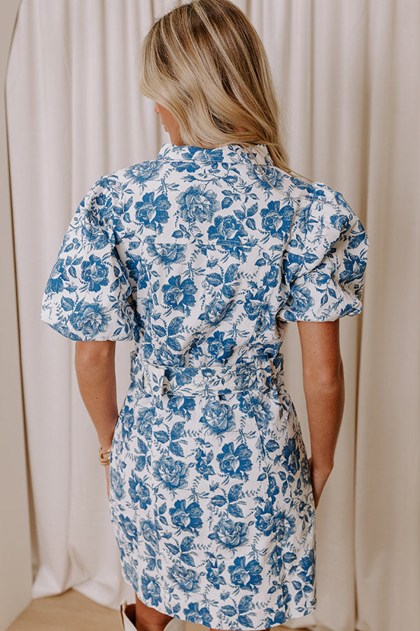 Chateau Chic Floral Button Down Mini Dress