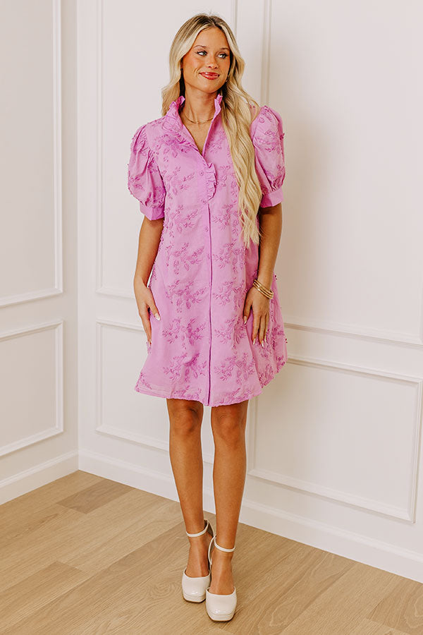 Sunday Brunch Embroidered Mini Dress in Lavender