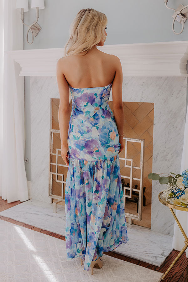 Sunkissed Moment Floral Maxi Dress in Periwinkle