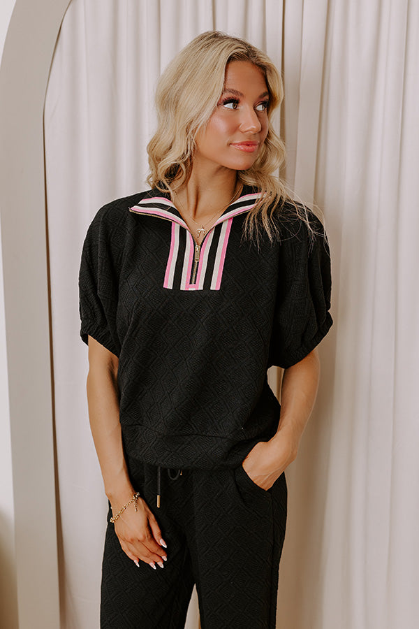 First Class Flight Knit Top in Black