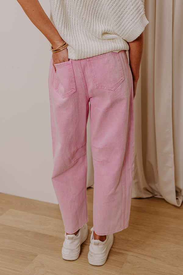 The Cristy High Waist Wide Leg Jean in Pink