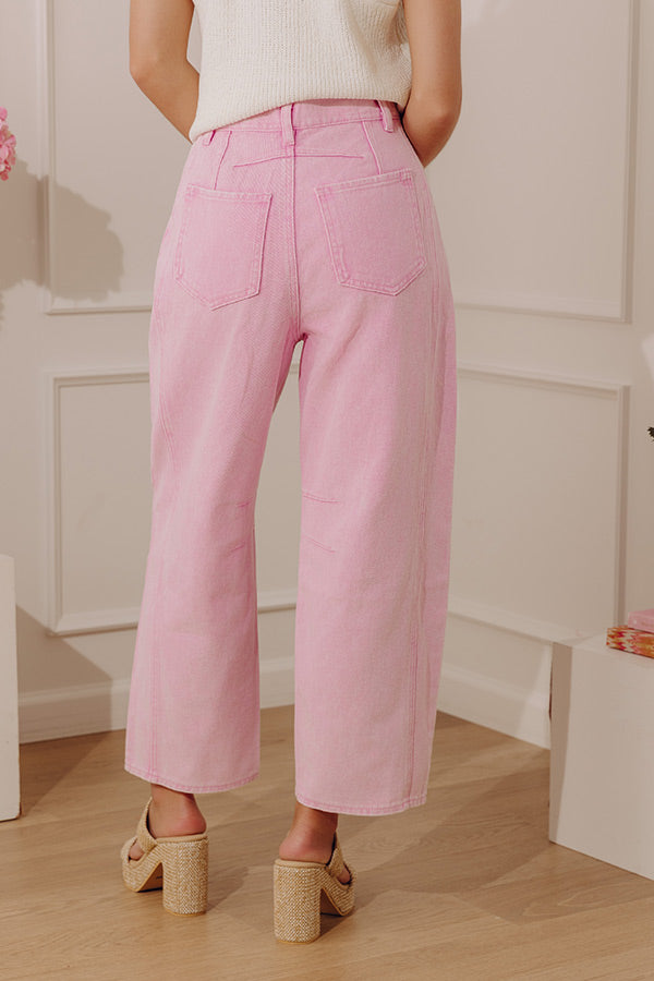 The Cristy High Waist Wide Leg Jean in Pink Image - 2